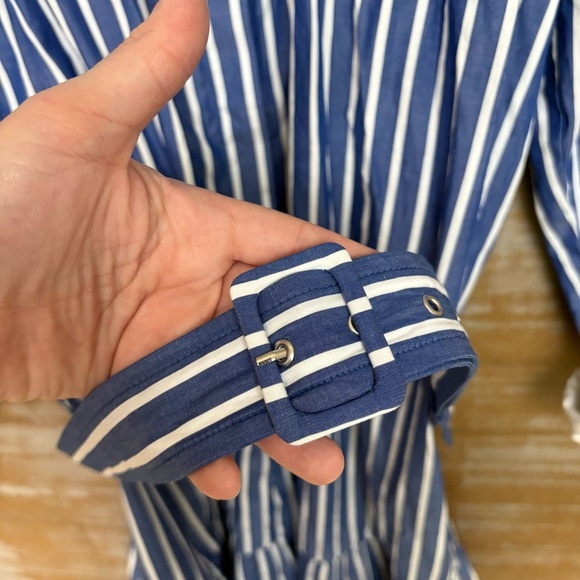 J. Crew Tiered Shirt Dress Cotton Poplin Stripes Preppy Classic Work Womens 14 - Picture 3 of 6